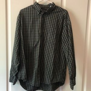 plaid button down